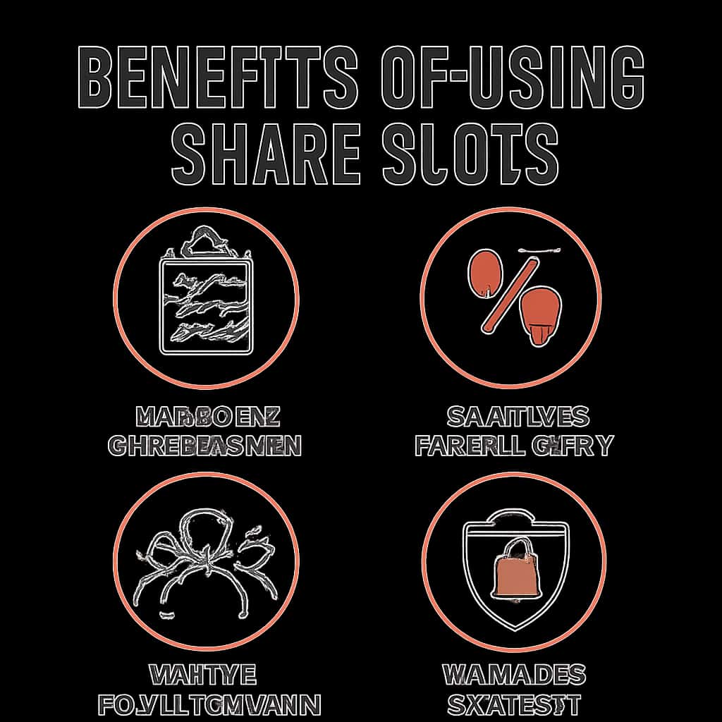 An educational diagram showcasing the key benefits of Share Slots, designed for informative purposes.