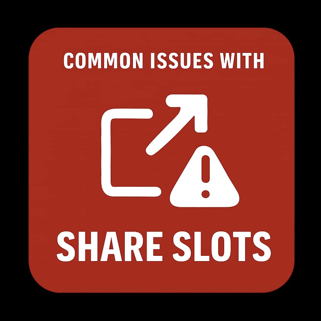 Badge symbolizing help resources for common issues with Share Slots.
