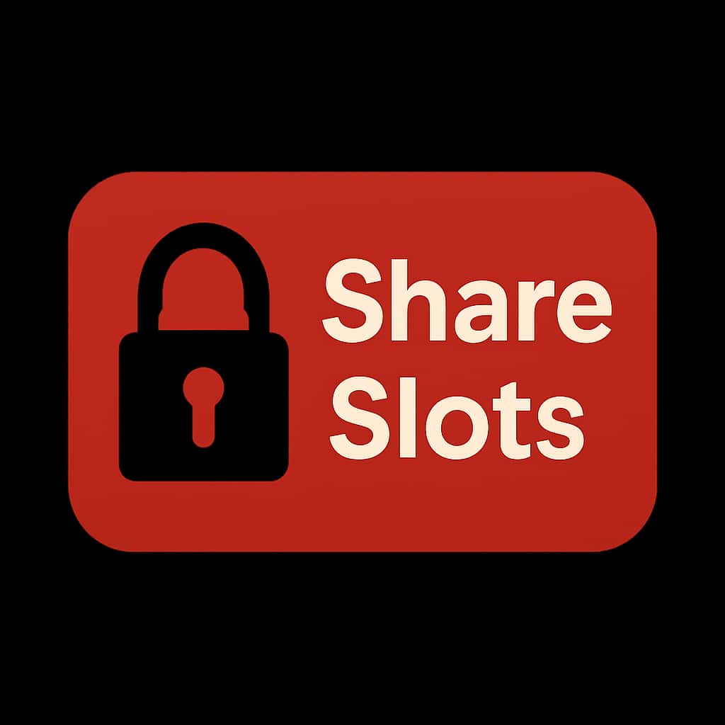 A badge design symbolizing Share Slots security guidelines.