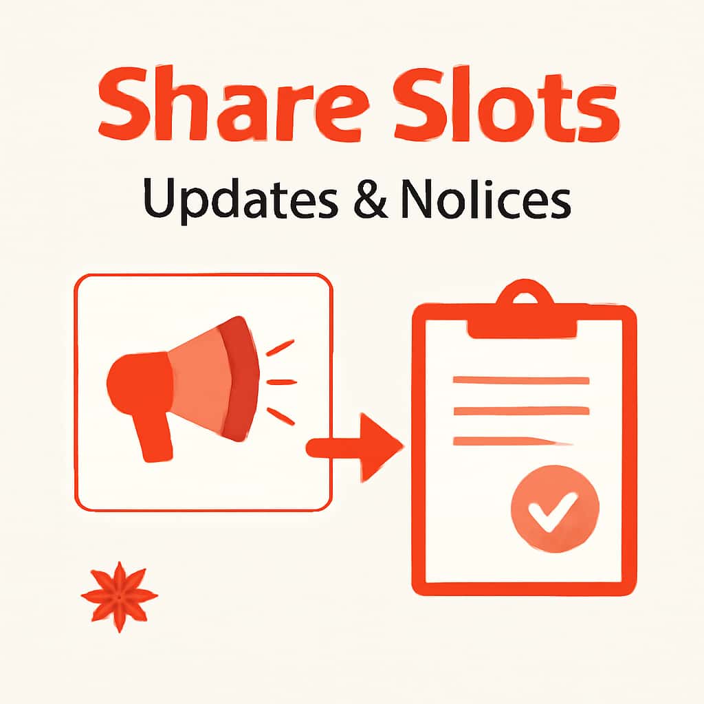 Diagram illustrating Share Slots Updates & Notices.